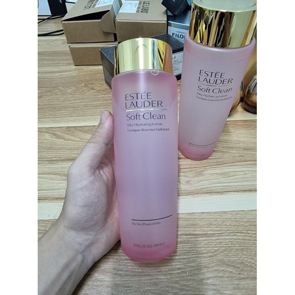 Toner Estee Lauder Toner Soft Clean Silky Hydrating Lotion 400ml chính hãng màu hồng