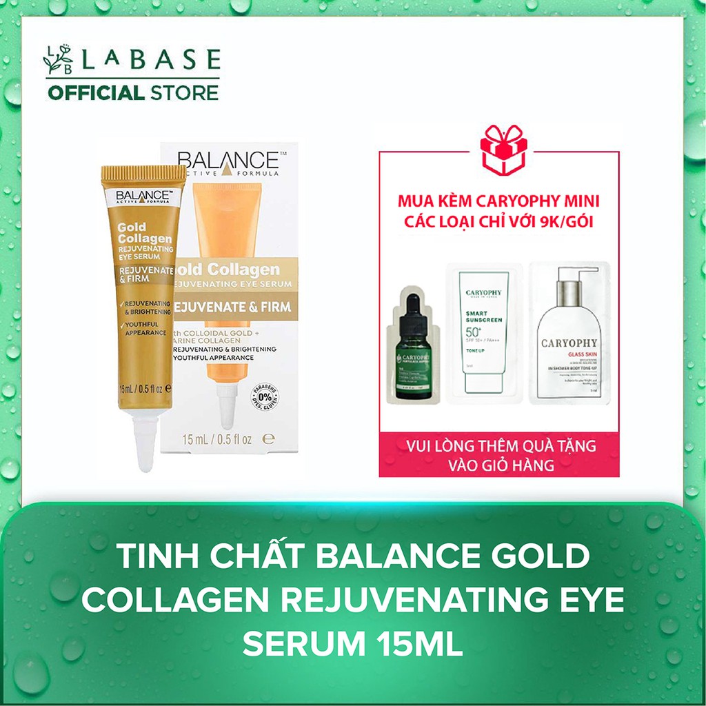 Tinh chất dưỡng vùng da mắt Balance Gold Collagen Rejuvenating Eye Serum 15ml [Hàng Nhập Khẩu Chính Hãng]