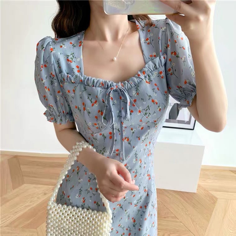 Đầm Hoa Tay Lửng Thời Trang Dành Cho Nữ