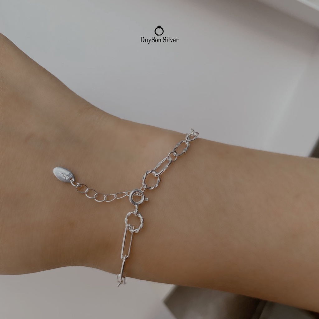 Vòng tay bạc nữ DUYSON SILVER, lắc tay hình đa giác bạc 925 Hexagon [LTKX22]