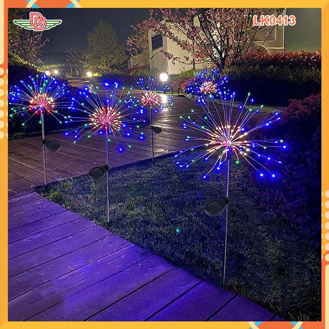 Đèn LED 120 dùng năng lượng mặt trời có bóng hình pháo hoa LK0413