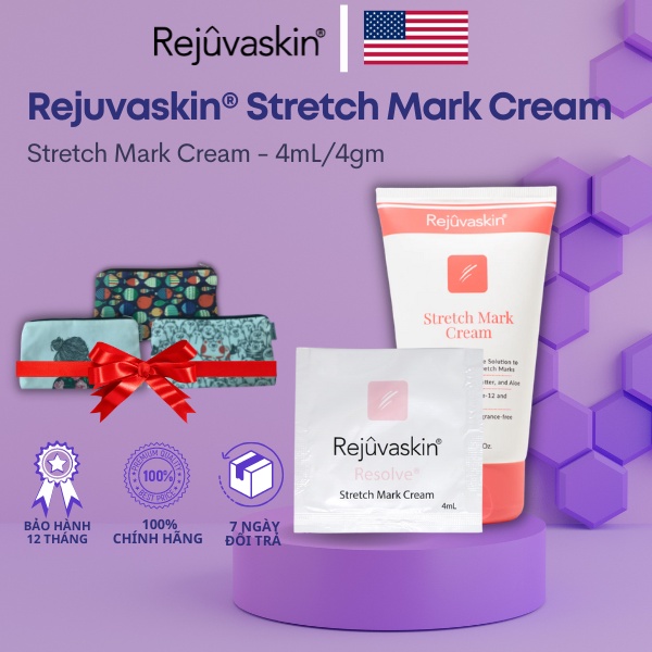 [Sample] Kem phòng ngừa và hỗ trợ làm mờ rạn da REJUVASKIN Stretch Mark Cream 4ml