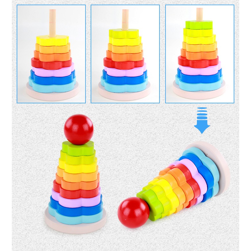 Tháp cầu vồng hoa - đồ chơi thông minh cho bé