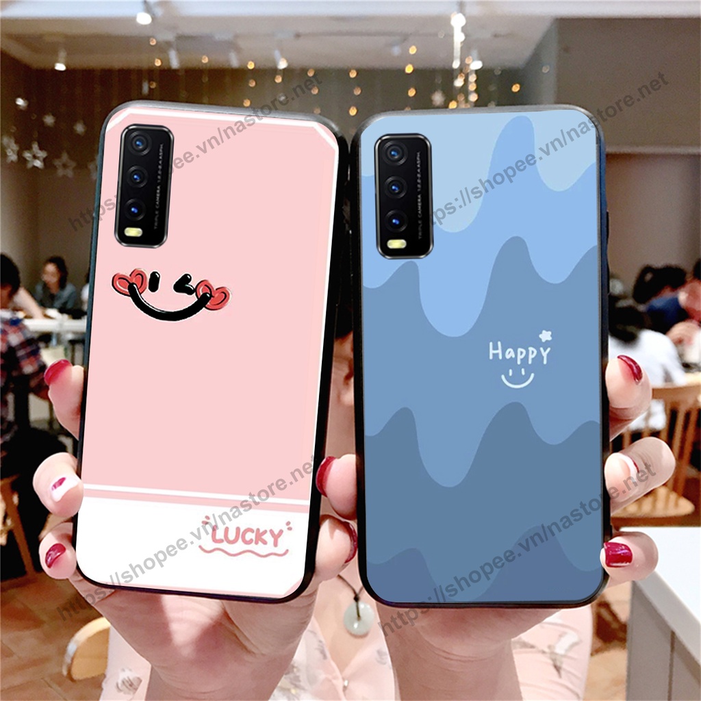 Ốp lưng Vivo Y12S / Y20 / Y20S / V20 / Y51 2020 mặt cười, họa tiết caro đơn giản đẹp cute