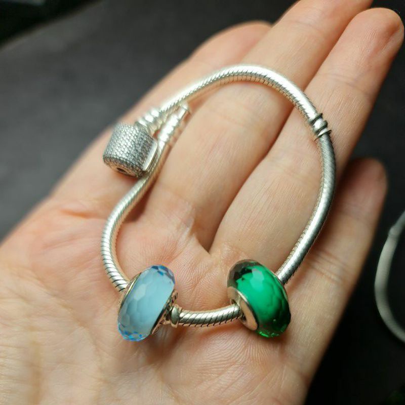 Lắc bạc 925 Pan khóa đá.