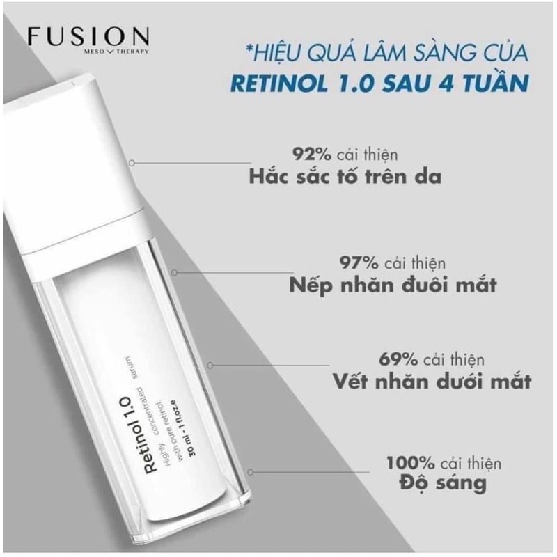 (HÀNG NHẬP KHẨU CHÍNH HÃNG) kem chống loã hoá NÁM,tàn nhanh FUSION RETINOL 1.0 meso Therapy 30ml