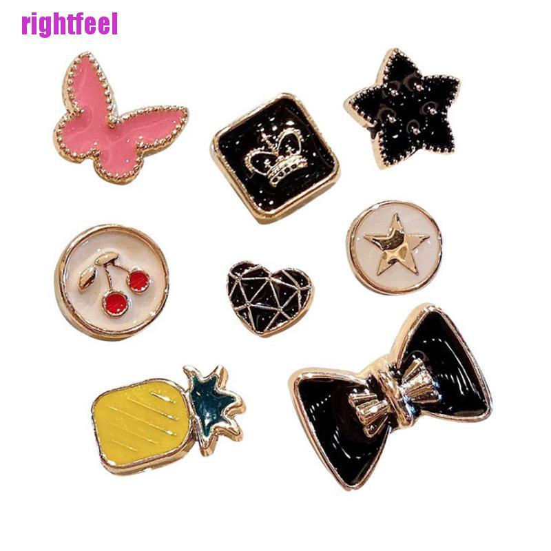 Rightfeel 10PC Shirt Brooch Buckle Pearl Button Neckline Pin Women Cufflinks Decoration