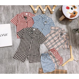 Bộ pizama kẻ thô đũi sz 22-32kg