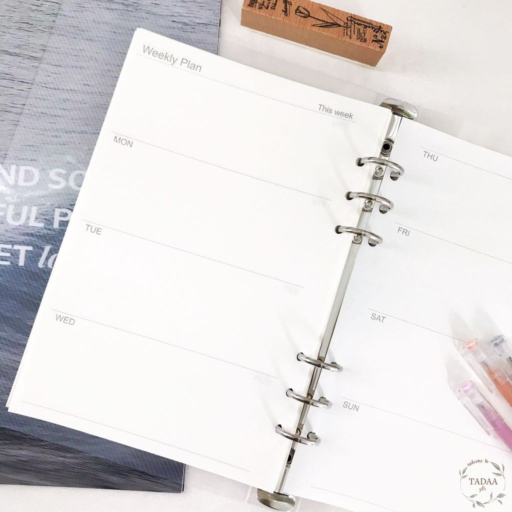 Giấy refill ruột sổ còng, planner các mẫu kế hoạch tuần, tháng, ghi chú và to do list khổ A6/A5 bullet journal