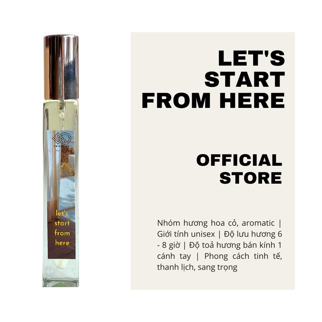 Nước hoa Vuông Unisex SQ Let's start from here 10ml hương thơm thanh mát nhẹ