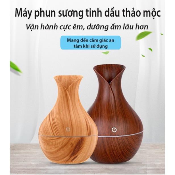 Tạo Độ Ẩm Không Khí, Máy Khuếch Tán Tinh Dầu Vân Gỗ Cổ Cao [BẢO HÀNH 6 THÁNG]