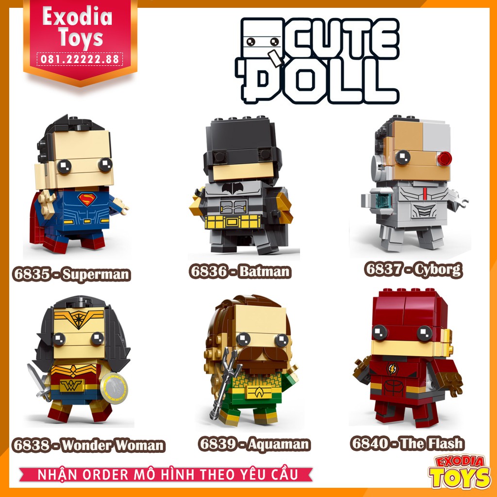 Xếp hình BrickHeadz siêu anh hùng Justice League - Liên Minh Công Lý | DECOOL BrickHeadz Superheroes