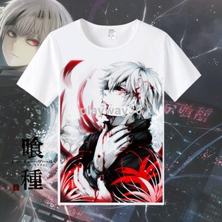 Tokyo Ghoul Ghoul Hàng Hóa Áo Thun Kaneki Ken Dongxiang Anime Nhân Vật Mùa Hè Nửa Tay Nam Nữ Sinh Quần Áo b