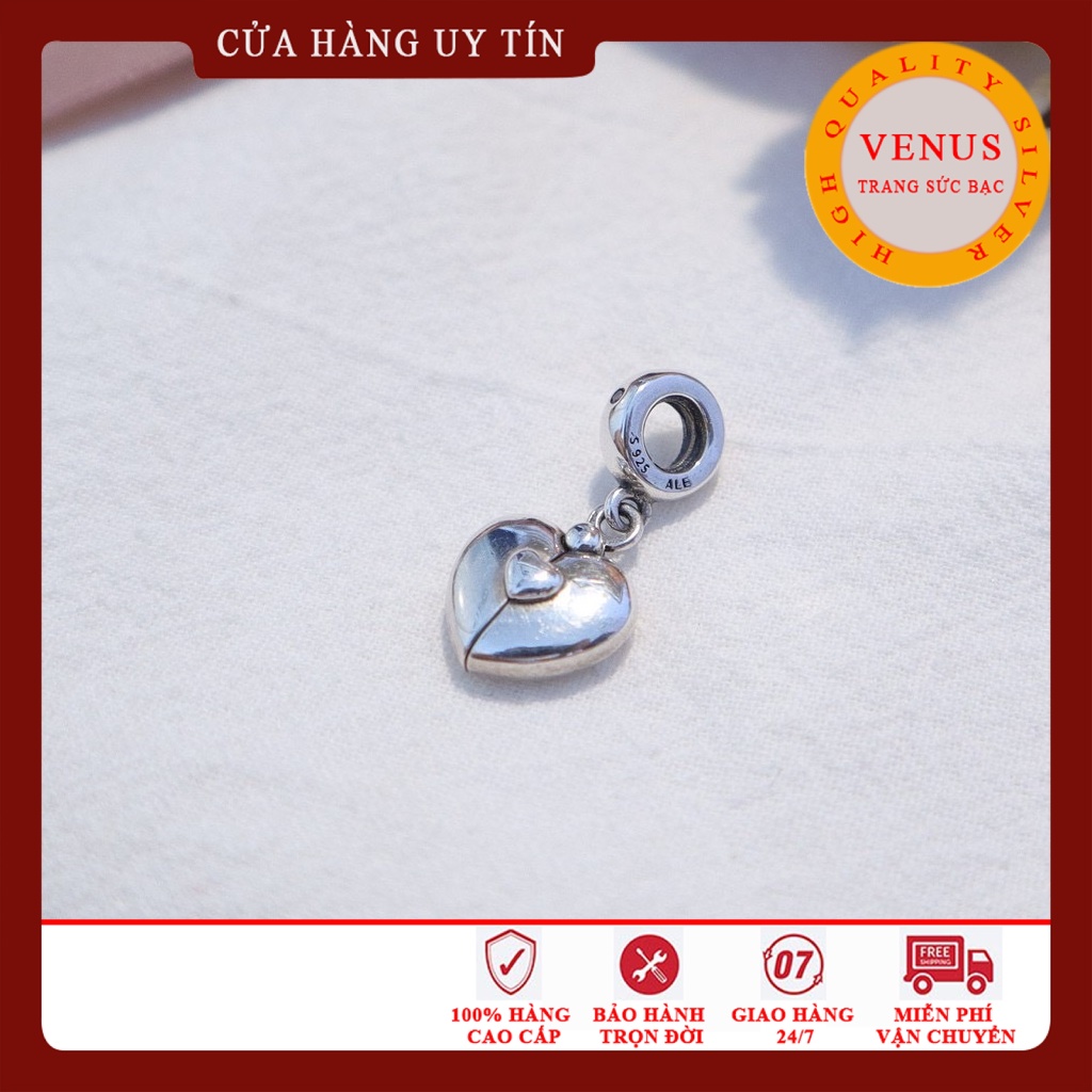 [Charm bạc 925 cao cấp] Charm treo tim mở nắp- Mã sản phẩm VENUSTMN