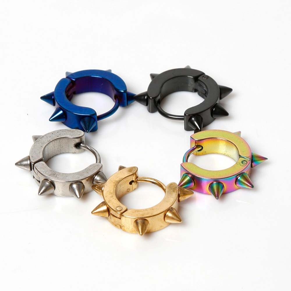 Set 2 Khuyên Tai Tròn Cá Tính Cho Nam Và Nữ