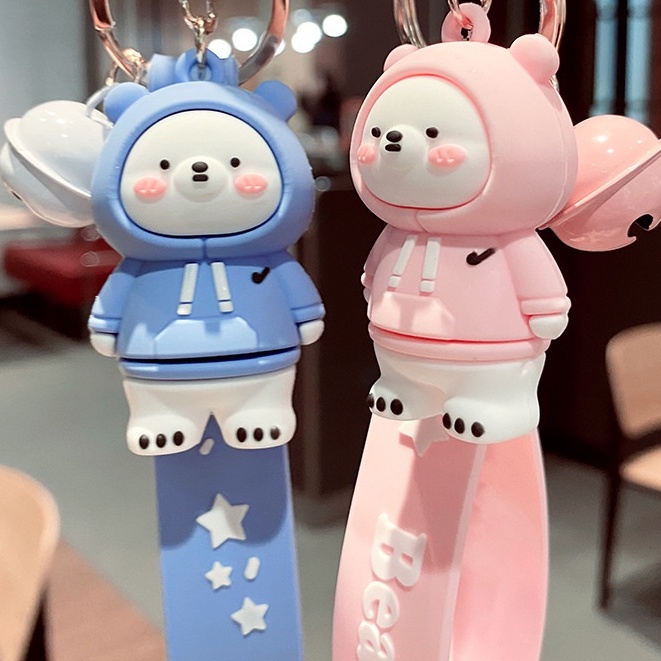 Móc Chìa Khóa Gấu Mặc Áo Hoodie Sáng Tạo Dễ Thương