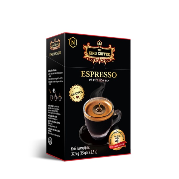 CÀ PHÊ HÒA TAN ESPRESSO KING COFFEE - HỘP 15 GÓI