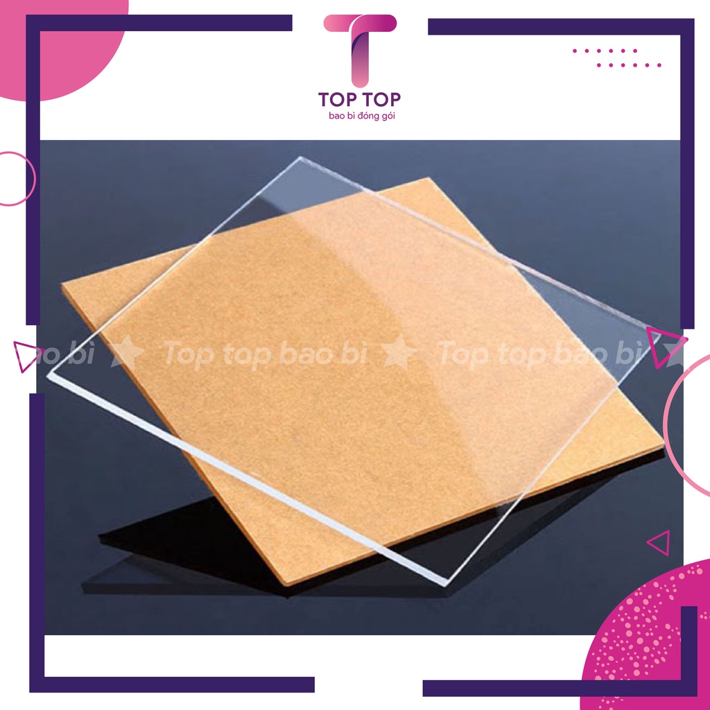 Nhựa mica trong suốt dày 1.3mm, 2mm, 3mm kích thước A3 A4 làm hộp trưng bày mô hình, menu mica, quảng cáo