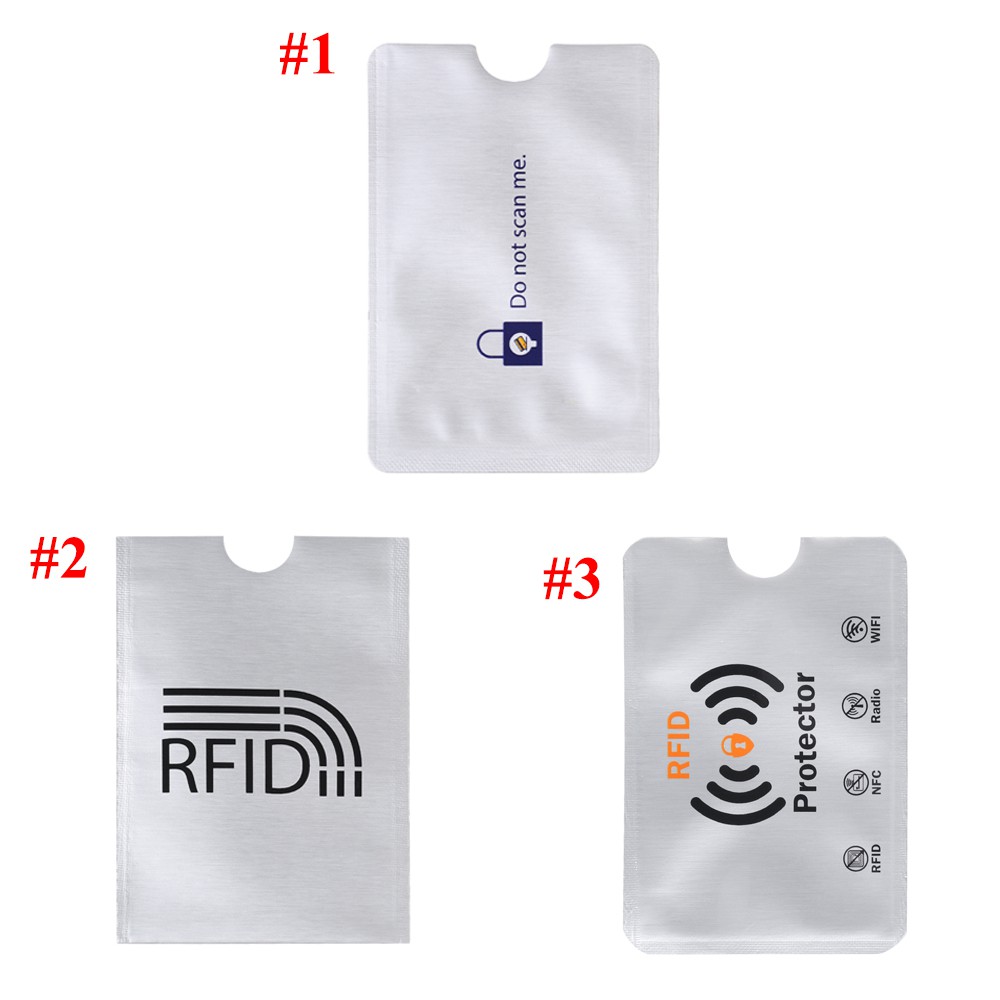 Set 10 Bao Đựng Thẻ Id Rfid Bằng Nhôm Chống Trộm Giá Đỡ