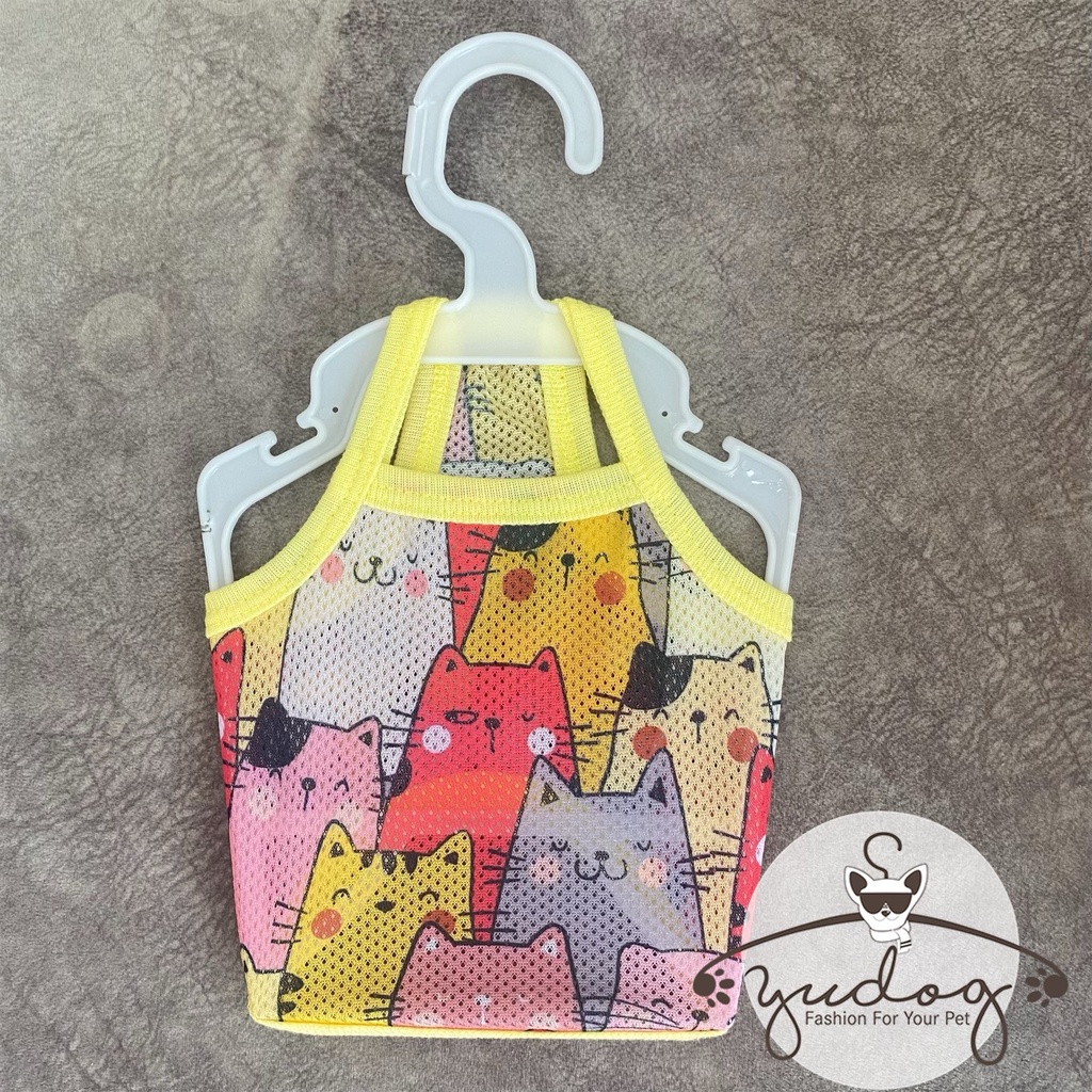Áo lưới 2 dây phom croptop cho thú cưng yudog
