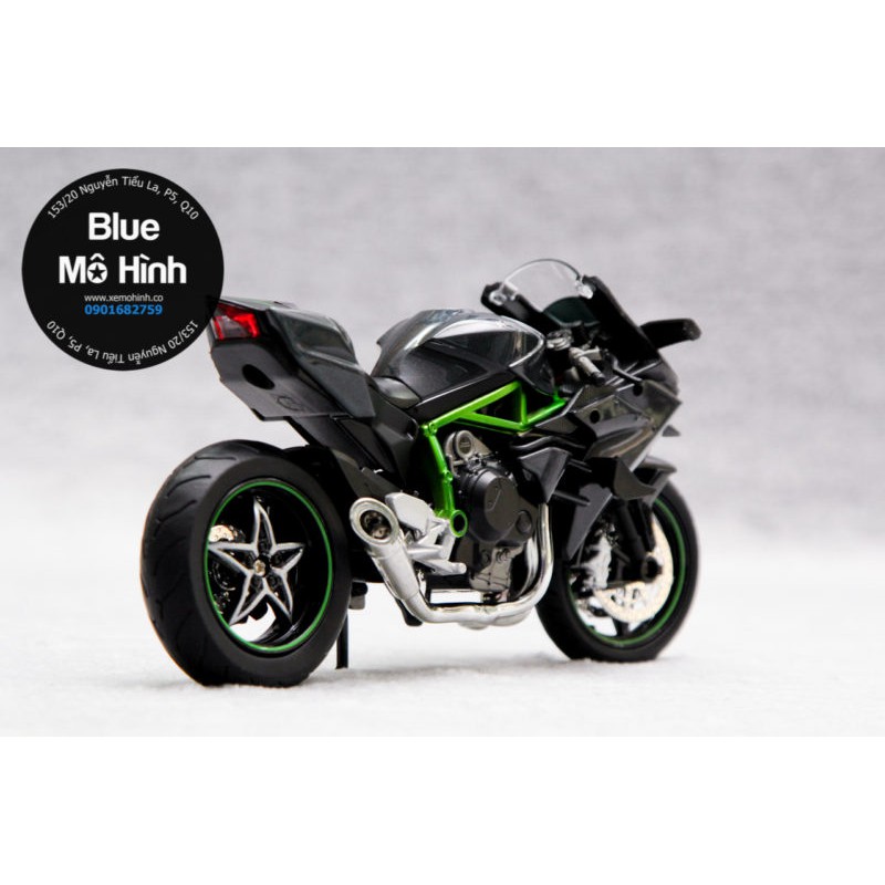 Blue mô hình | Mô hình xe Moto Kawasaki Ninja H2R sáng đèn tỷ lệ 1:12