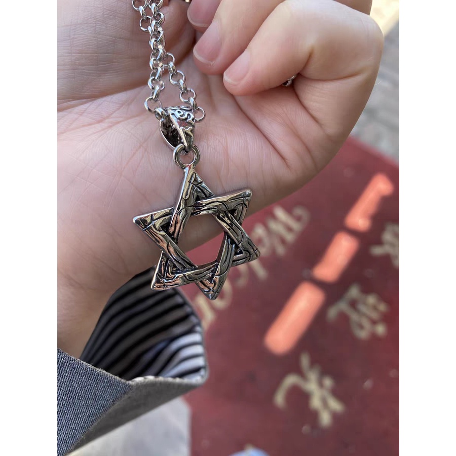 Vòng cổ Mặt Lục Giác Đơn Giản Thời Trang Cho Nam Nữ