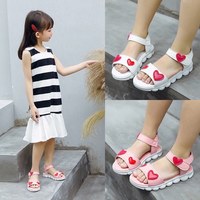 SANDAL HÌNH TRÁI TIM CHO BÉ GÁI 1 ĐẾN 10 tuổi