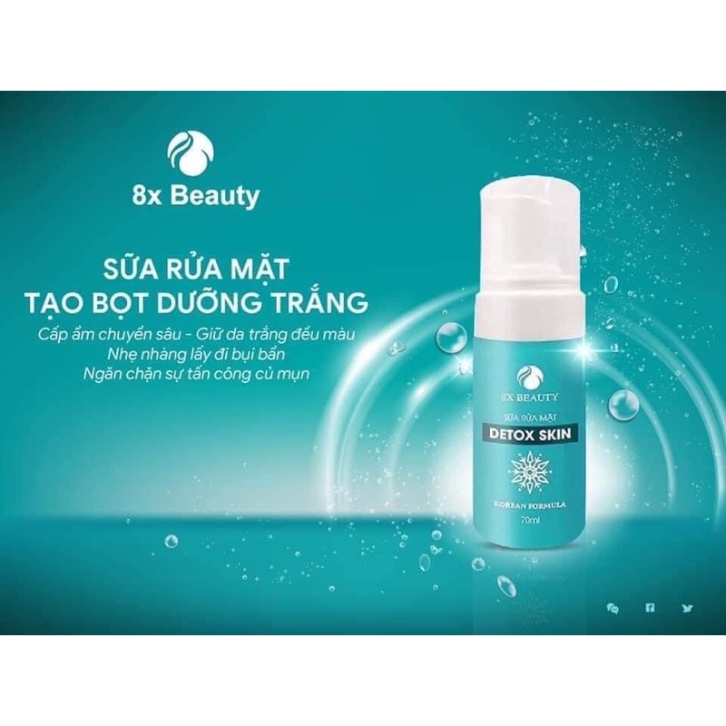 sữa rửa mặt 8x beauty giúp da trắng sáng mịn màng