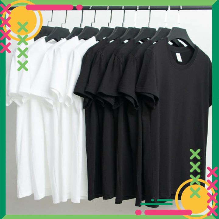 (Nhập khẩu) áo phông JUST-P đen trắng giá rẻ 100% cotton