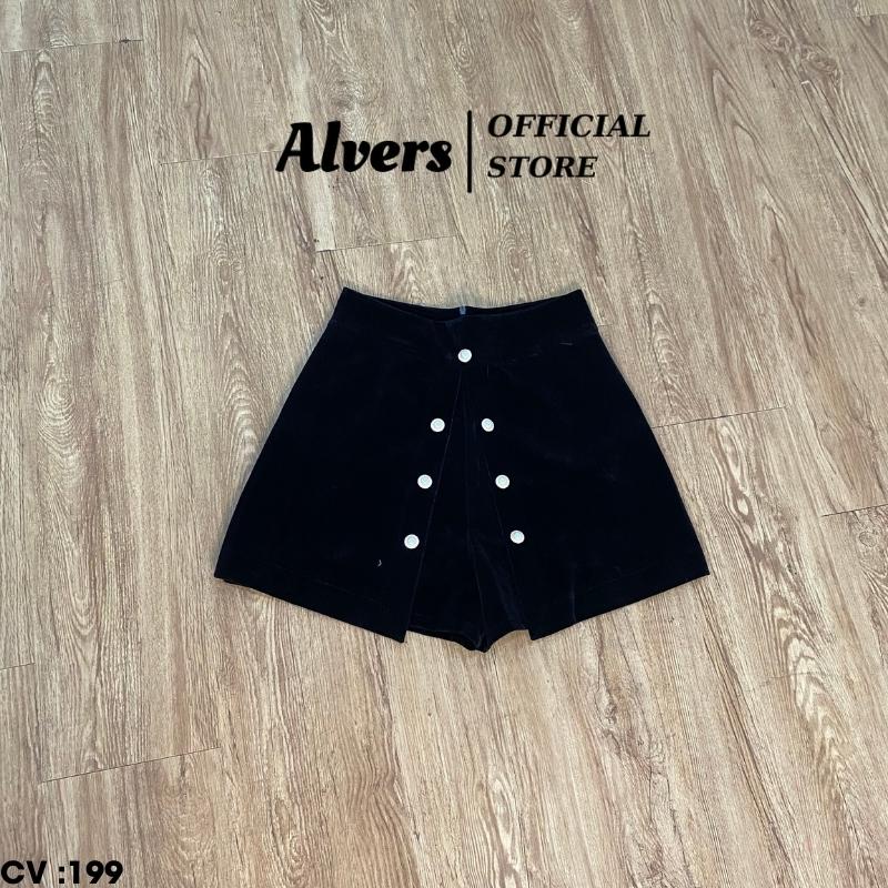 Quần đùi váy ,quần giả váy họa tiết đính khuy cực bắt mắt TopFashion.199