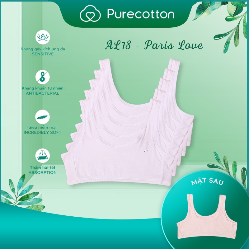 Combo 5 áo lá học sinh Purecotton cho bé gái mới lớn chất liệu cotton cao cấp kiểu dáng chui đầu không đệm PC005 | BigBuy360 - bigbuy360.vn