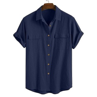 Áo đũi nam cổ bẻ Sơ mi đũi Áo có cổ túi hộp Litaia