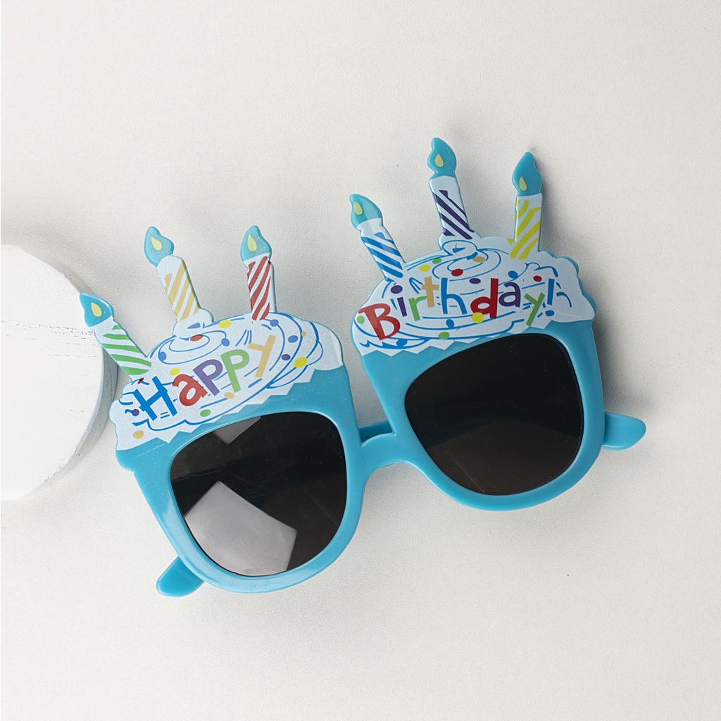 Mắt kính chữ Happy Birthday phụ kiện sinh nhật hình chữ và nến