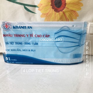 1 cái khẩu trang y tế tiệt trùng 4 lớp Khánh An