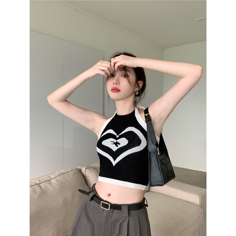 Cocory vn Áo Croptop Dệt Kim Không Tay Hở Lưng Quyến Rũ Thời Trang Mùa Hè Cho Nữ