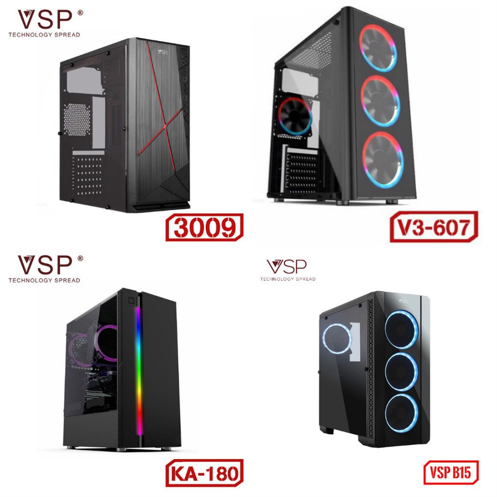 Vỏ Máy Tính Case VSP V3-607 trong suốt