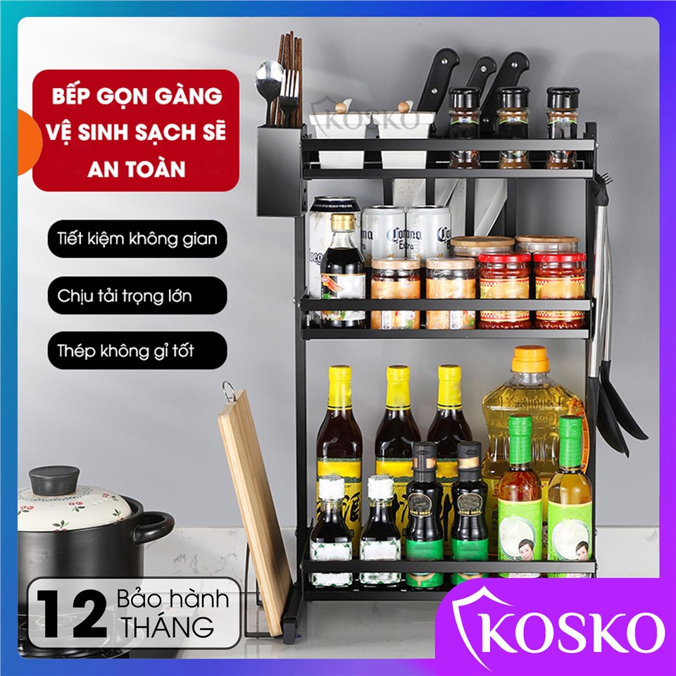 Kệ nhà bếp đa năng Kosko inox 304 kệ gia vị inox sơn tĩnh điện (Bảo hành 12 tháng - 1 đổi 1 trong 7 ngày), kệ để đồ, kệ