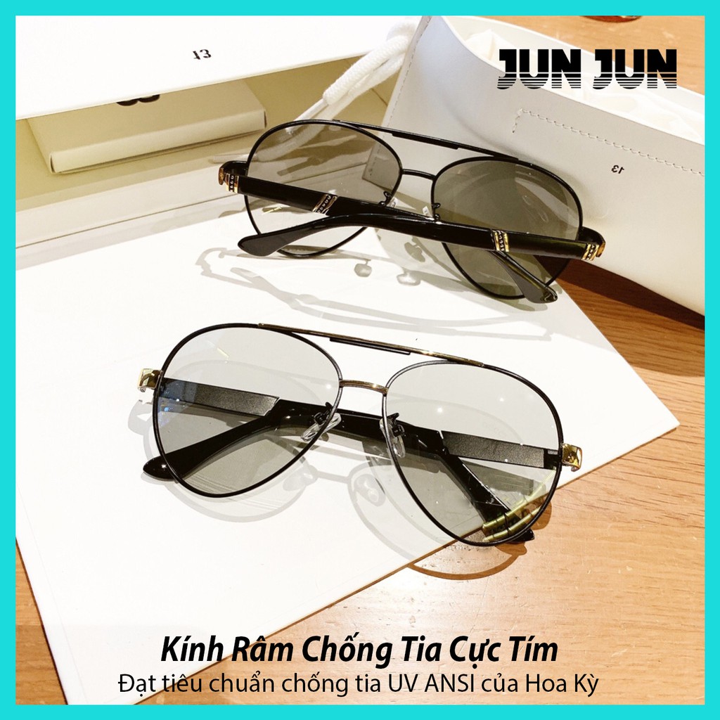 Kính mát nam đổi màu khi ra nắng - Mắt kính nam đổi màu dùng cho ngày và đêm GC7005 - Mắt kính chống tia UV cao cấp