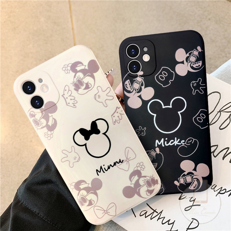 Ốp Điện Thoại Dẻo Viền Đen Hình Đầu Chuột mickey Cho Oppo A37f neo 9 A16 A3S Realme C1 C2 A1k A7 A5S A12 F9 A11k Reno 6 4G Realme C21Y C25Y