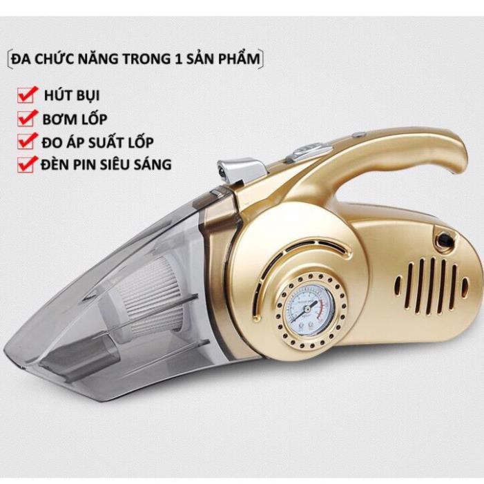 💥[CHÍNH HÃNG + FREE SHIP]💥 Máy Hút Bụi ô tô 4 in 1 Bơm Lốp Đo Áp Suất Và Đèn Pin Siêu Sáng BẢO HÀNH 1 NĂM💥SIÊU HOT💥