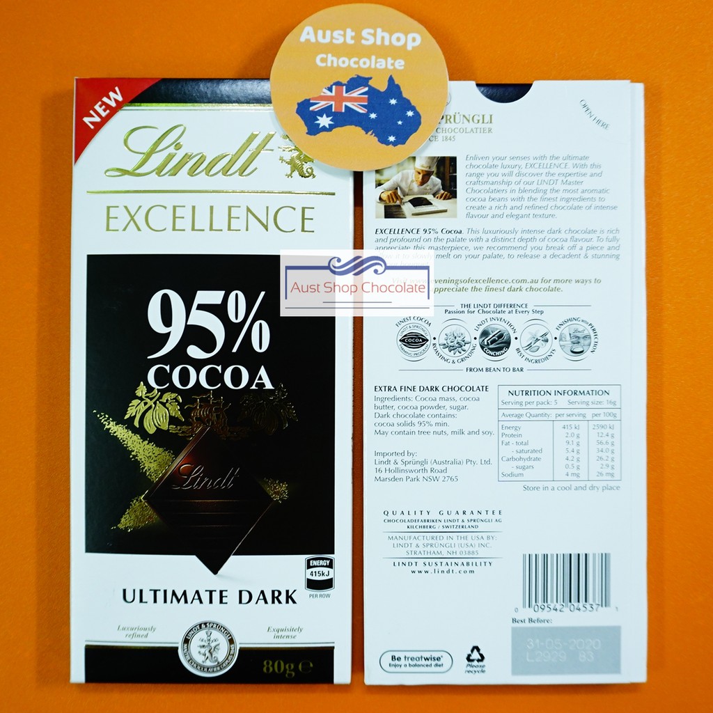 Chocolate Đen Lindt Excellence Hàng Úc - Socola Đắng 70% - 99% - Dark Chocolate Lindt - Aust Shop Chocolate