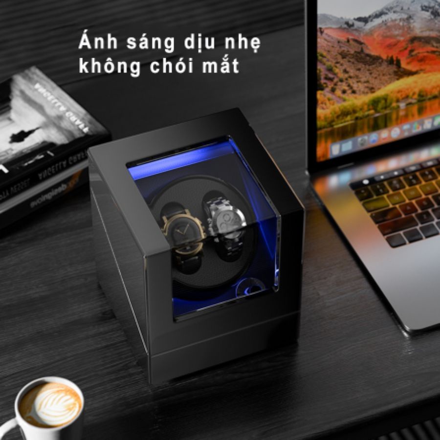 Hộp xoay đồng hồ cơ lên dây cót tự động, 4 tốc độ điều chỉnh