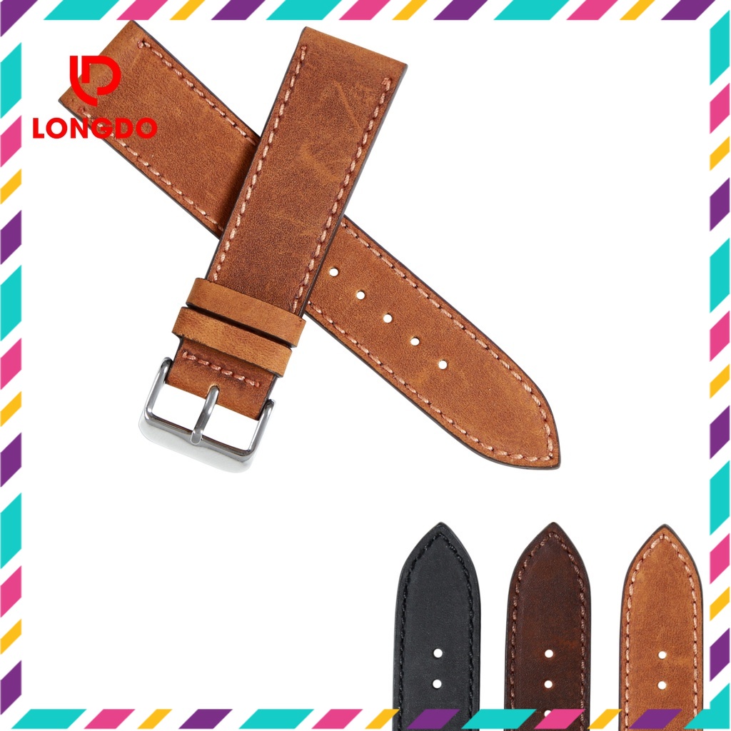 Dây đồng hồ da bò sáp - Đủ size 12/14/16/18/20/22/24 - Thương hiệu uy tín Longdo Leather