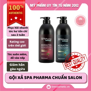 [Hàng cao cấp] Set gội xả Spa Pharma Keratin siêu phục hồi tóc chuẩn Salon 1000mlx2