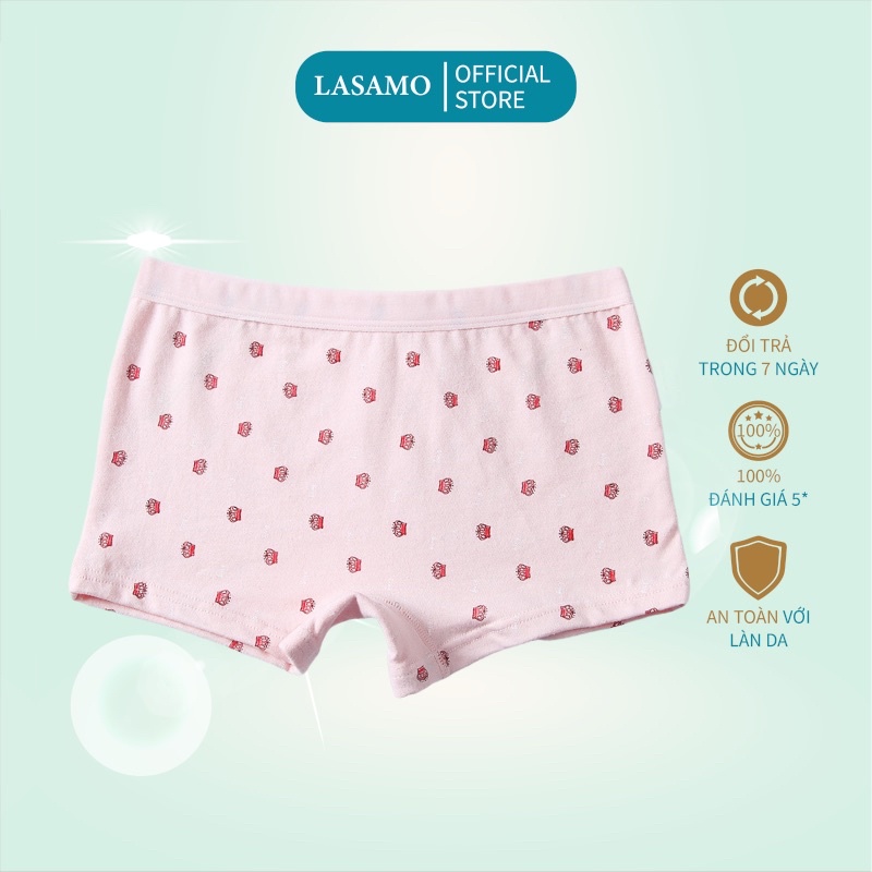 Quần chip bé gái, quần lót cho bé gái cotton cao cấp họa tiết Vương miện dễ thương hãng LASAMO mã QLB021