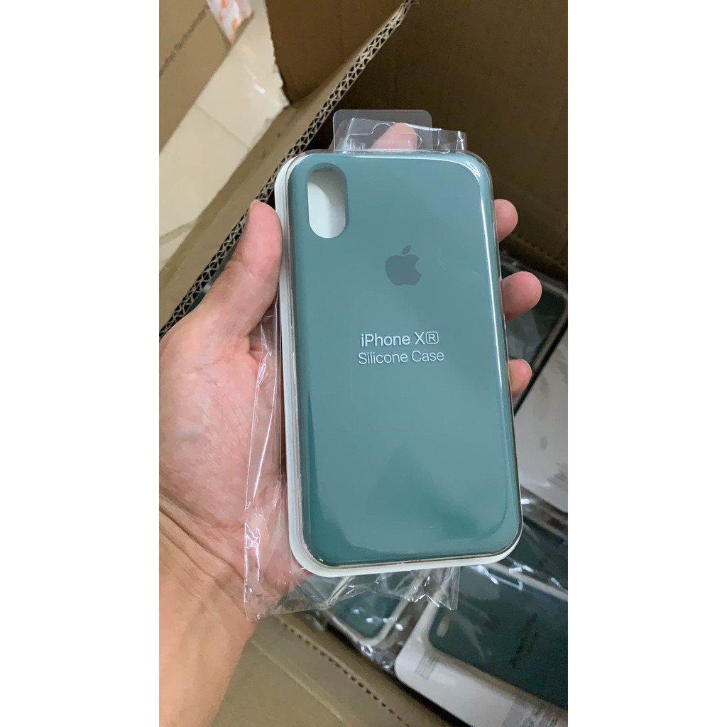 Phu kien 1368 Ốp chống bẩn MÀU XANH BÓNG ĐÊM dễ lau chùi logo quả táo lót nỉ chống sốc ip 6 đến xs max