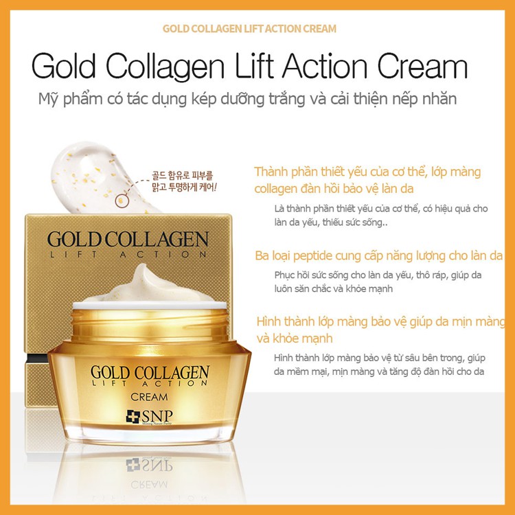 Kem nâng cơ giúp tăng độ đàn hồi cho da luôn căng mịn SNP Gold Collagen | BigBuy360 - bigbuy360.vn