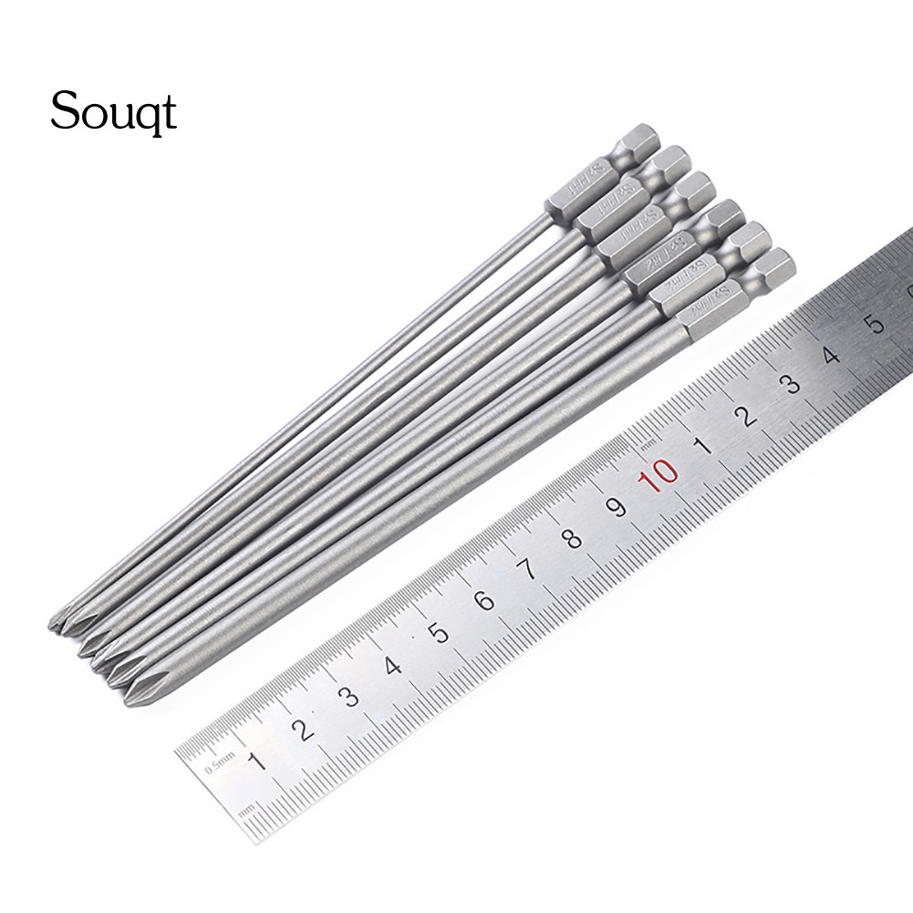 Bộ 6 tuốc nơ vít kim loại S2 150mm 1/4inch PH1 PH2 hỗ trợ từ tính