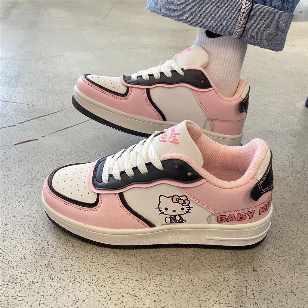Giày Sneaker Hello Kitty Màu Hồng Thời Trang Mùa Thu Cho Bé Gái
