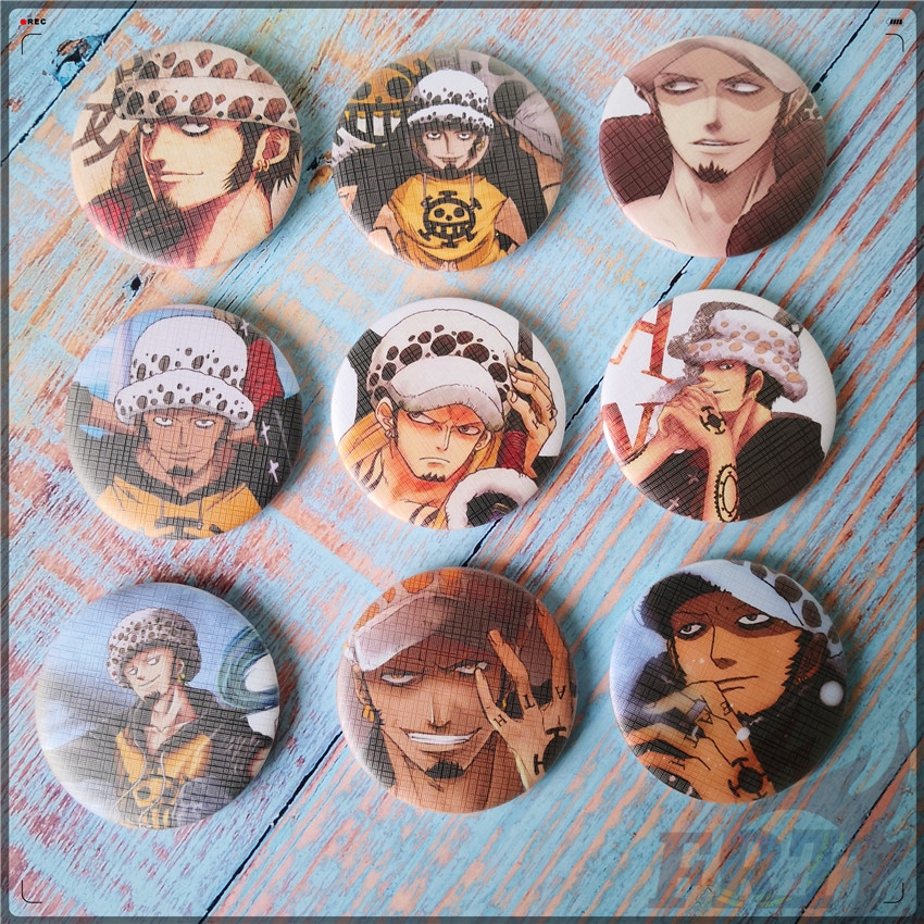 ☠ One Piece Character 07 ：Trafalgar Law - Anime Cosplay Badge Cài áo ☠ 1Pc 58MM Collection Brooches Pins for Backpack Clothes（Law Series ：9 Styles）